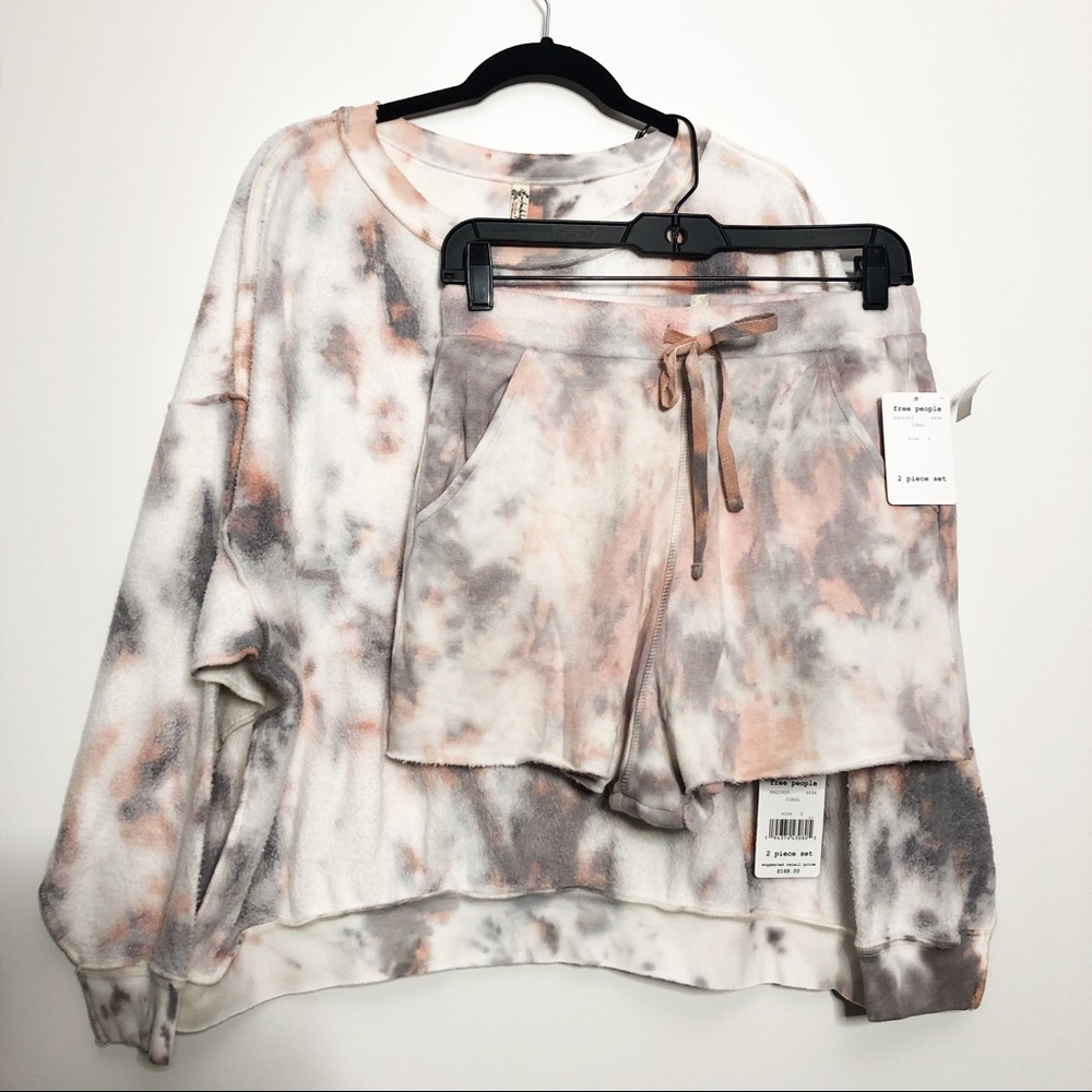Free People Kelly Washed Tie Dye Sweatshirt Shorts - Picture 3 of 9